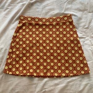 Zara 70s print knit skirt Small